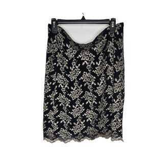 HILLARD & HANSON Women's Twirl Skirt A-Line‎ Black & White Floral Full Size M